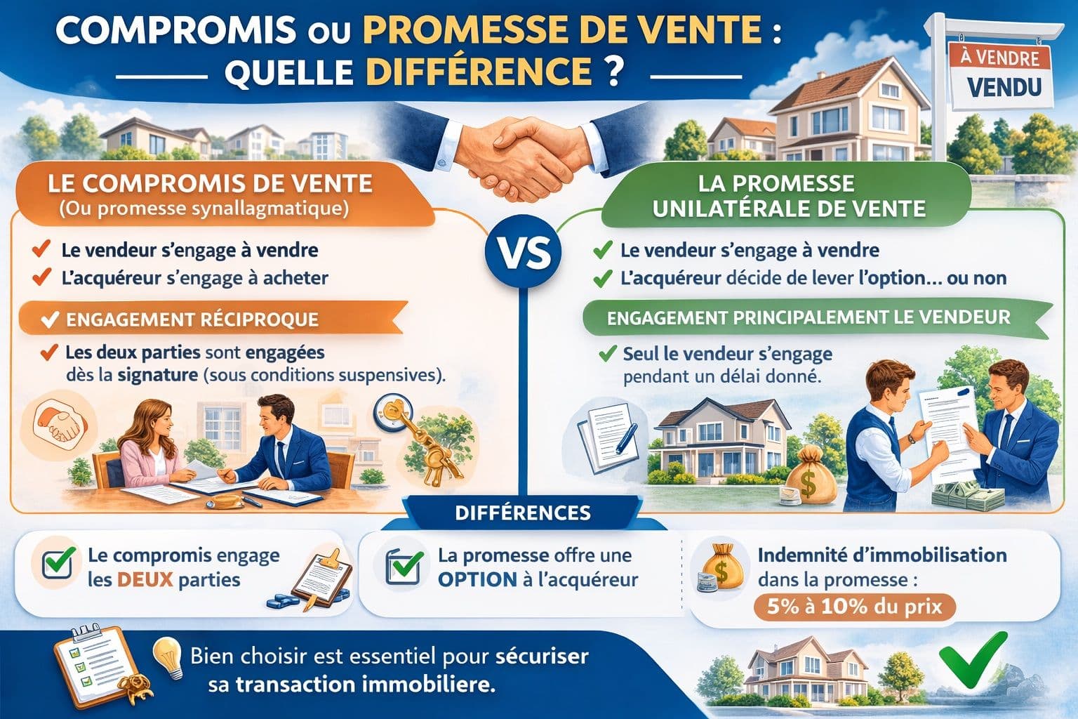 Compromis ou promesse de vente : quelle différence ?